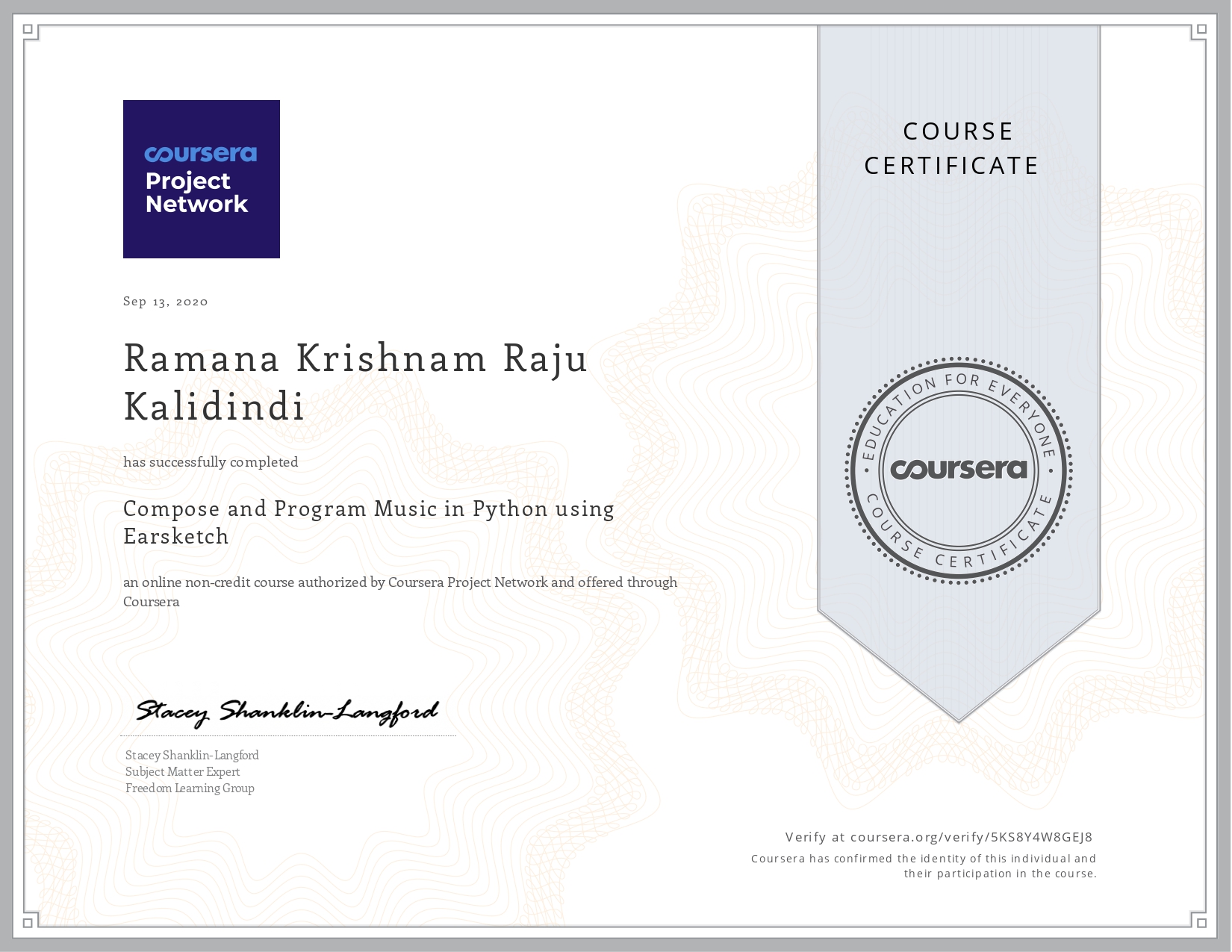 Certification 1